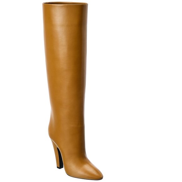 Saint Laurent 68 Tube Leather Knee-High Boot - Picture 1 of 6